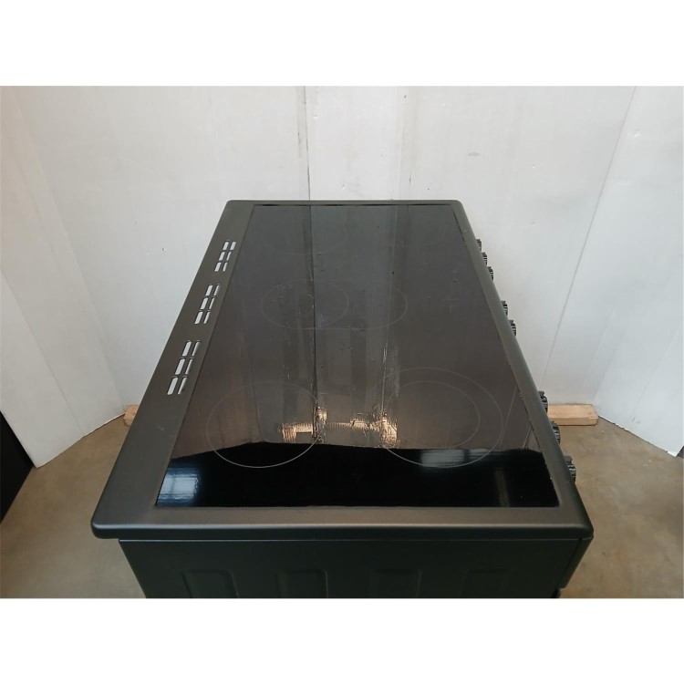 GRADE A3 - electriQ 90cm Single Cavity Range Cooker with Ceramic Hob - Black