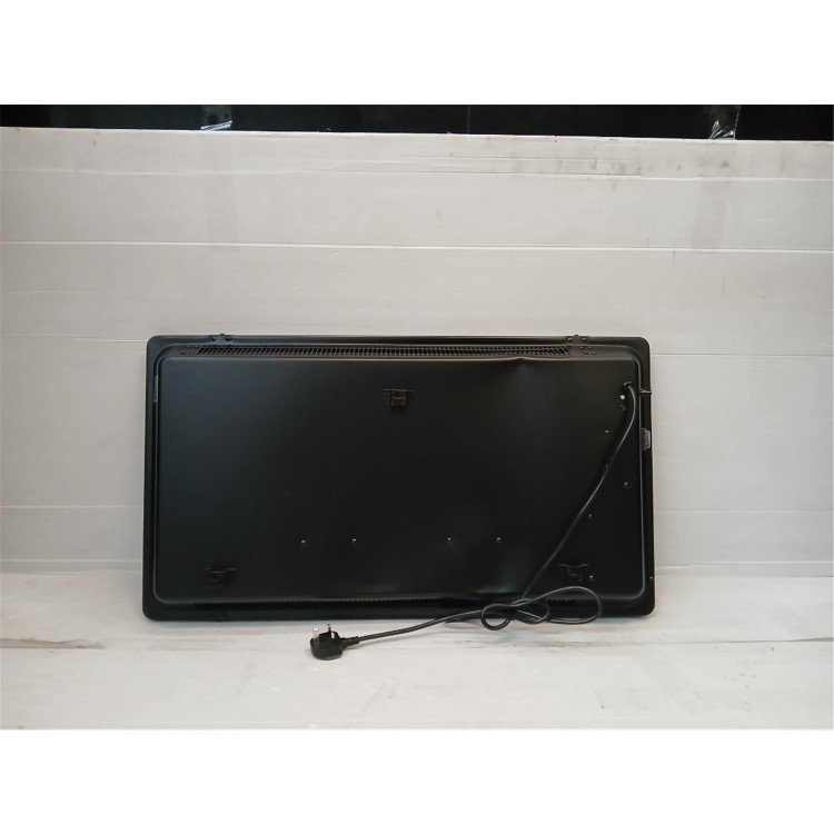 Refurbished electriQ 2000W Smart Designer Glass Panel Heater - Wall Mountable & Bathroom Safe - Black
