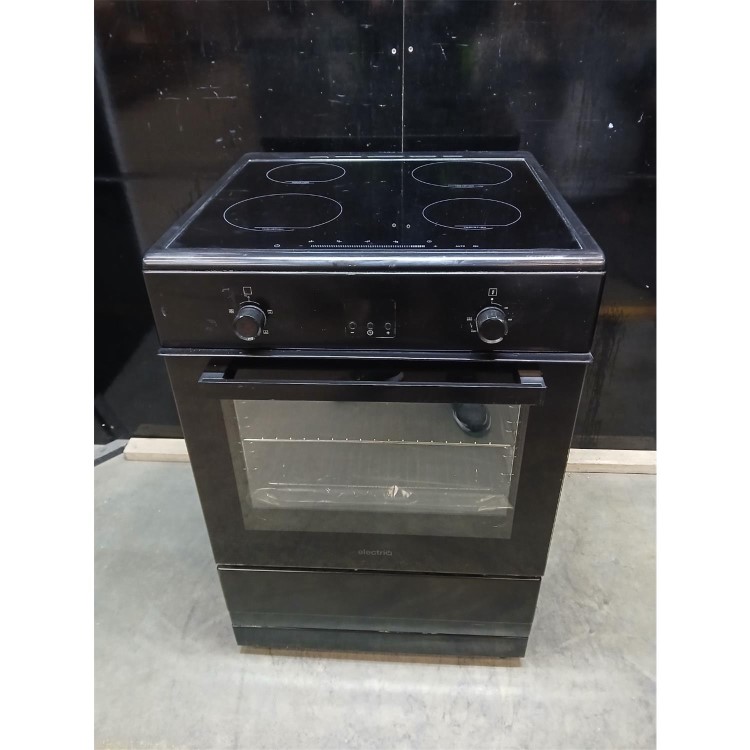 Refurbished electriQ 60cm Single Oven Cooker with Induction Hob - Black