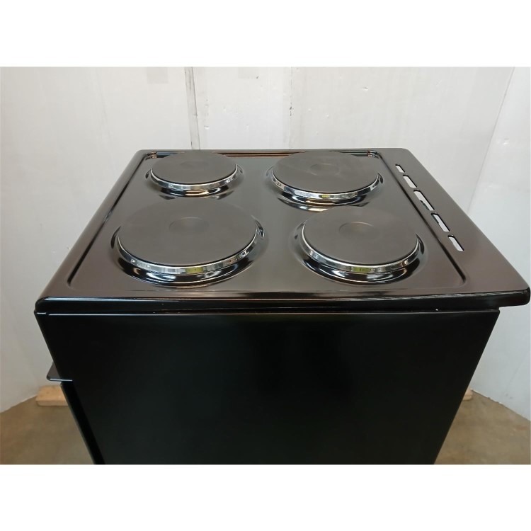GRADE A3 - electriQ 50cm Electric Cooker with Sealed Plate Hob - Black