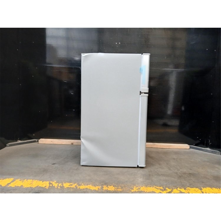 GRADE A3 - electriQ 80 Litre Under Counter Freestanding Fridge Freezer - Silver