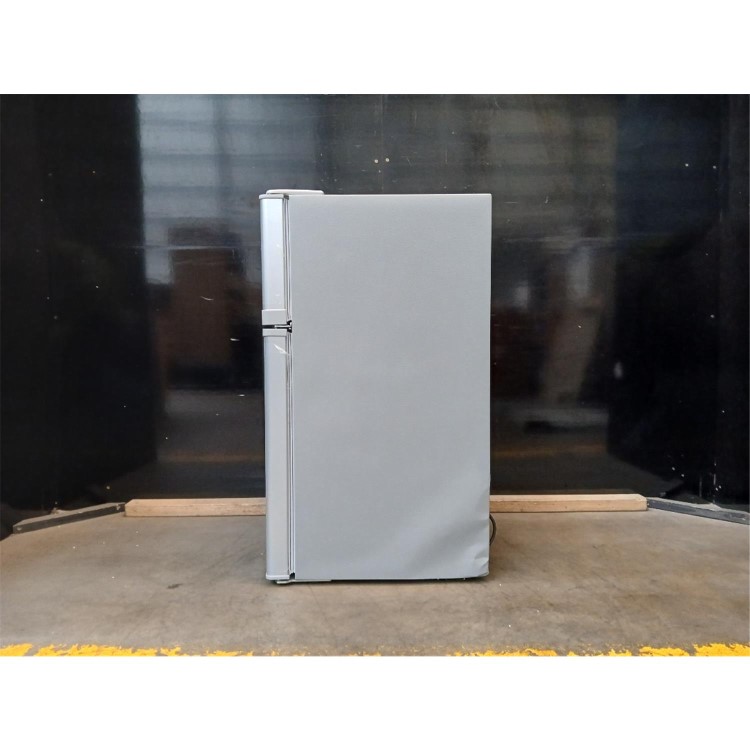 GRADE A3 - electriQ 80 Litre Under Counter Freestanding Fridge Freezer - Silver