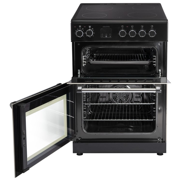 Refurbished electriQ 60cm Double Oven Electric Cooker - Cream