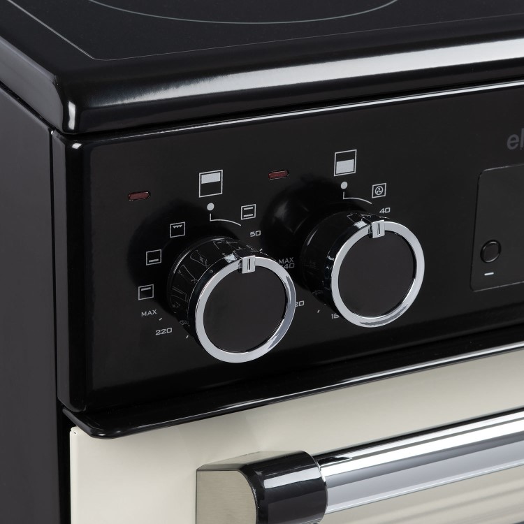 Refurbished electriQ 60cm Double Oven Electric Cooker - Cream