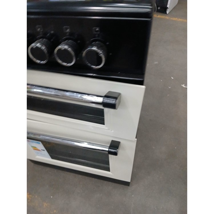 Refurbished electriQ 60cm Double Oven Electric Cooker - Cream