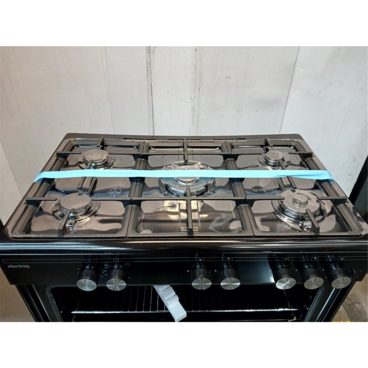 Refurbished electriQ 90cm Gas Single Oven Range Cooker - Black