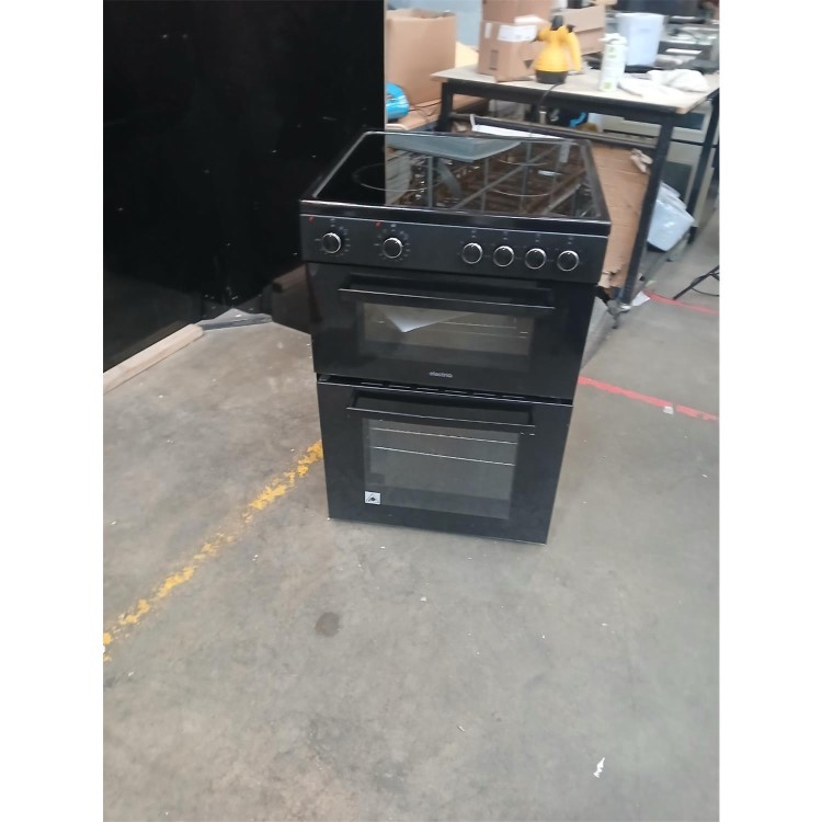 Refurbished electriQ 60cm Twin Cavity Electric Cooker - Black