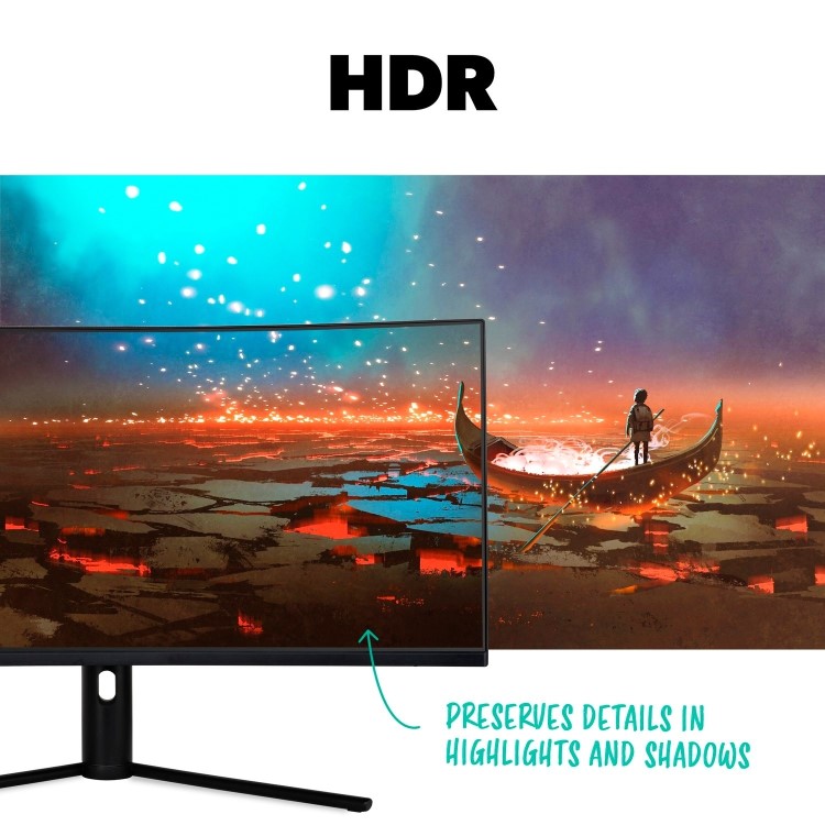 electriQ 34" QLED WQHD 180Hz 1ms UltraWide Curved Gaming Monitor