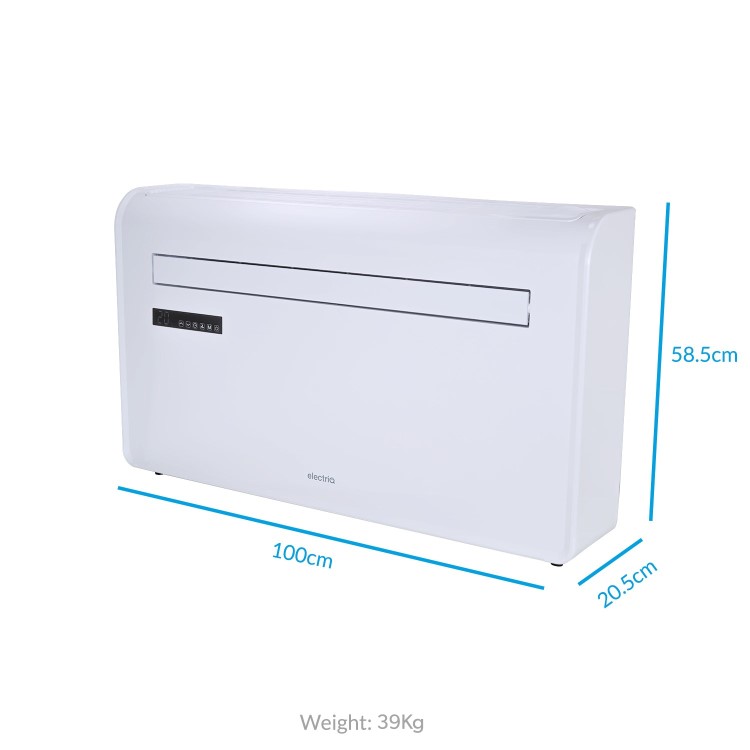 electriQ iQool 12000 BTU Wall Mounted All-In-One Smart Air Conditioner with Heat Pump - No Outdoor Unit Needed