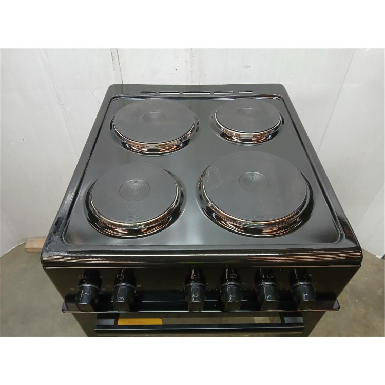 Refurbished electriQ 50cm Electric Cooker with Sealed Plate Hob - Black