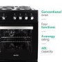 Refurbished electriQ 50cm Electric Cooker with Sealed Plate Hob - Black