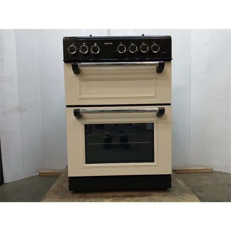 GRADE A2 - electriQ 60cm Twin Cavity Gas Cooker - Cream
