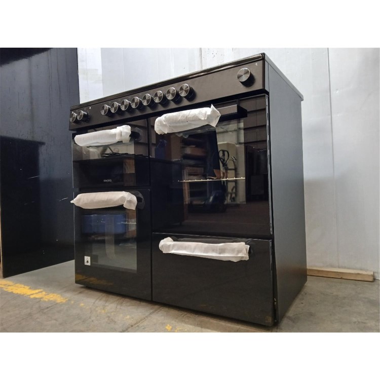 GRADE A2 - electriQ 100cm Dual Fuel Range Cooker - Black
