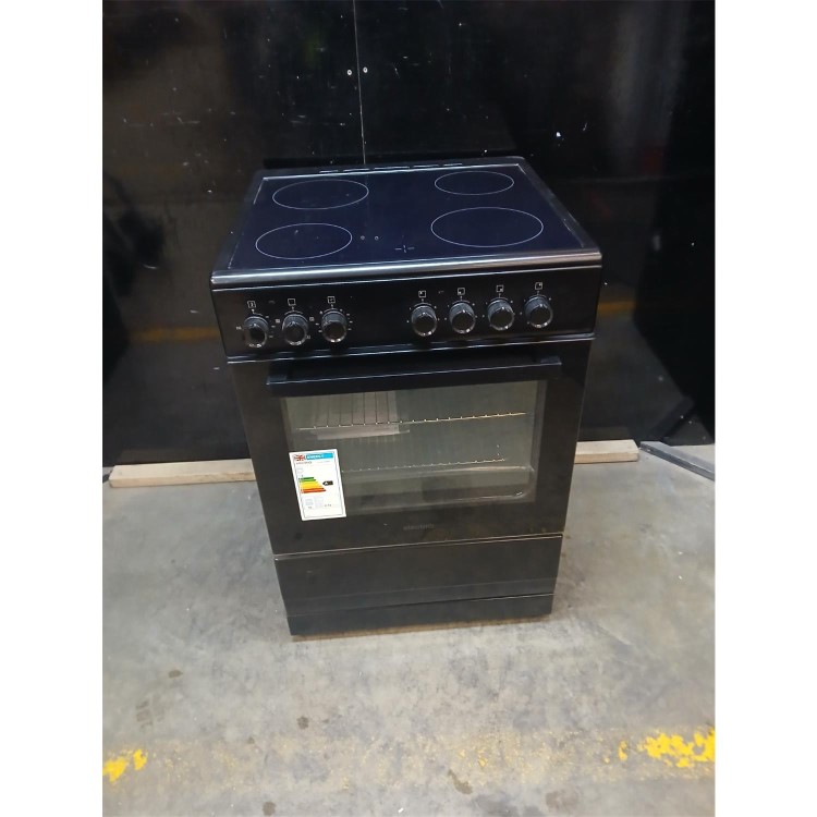 Refurbished electriQ 60cm Single Oven Cooker with Ceramic Hob - Black