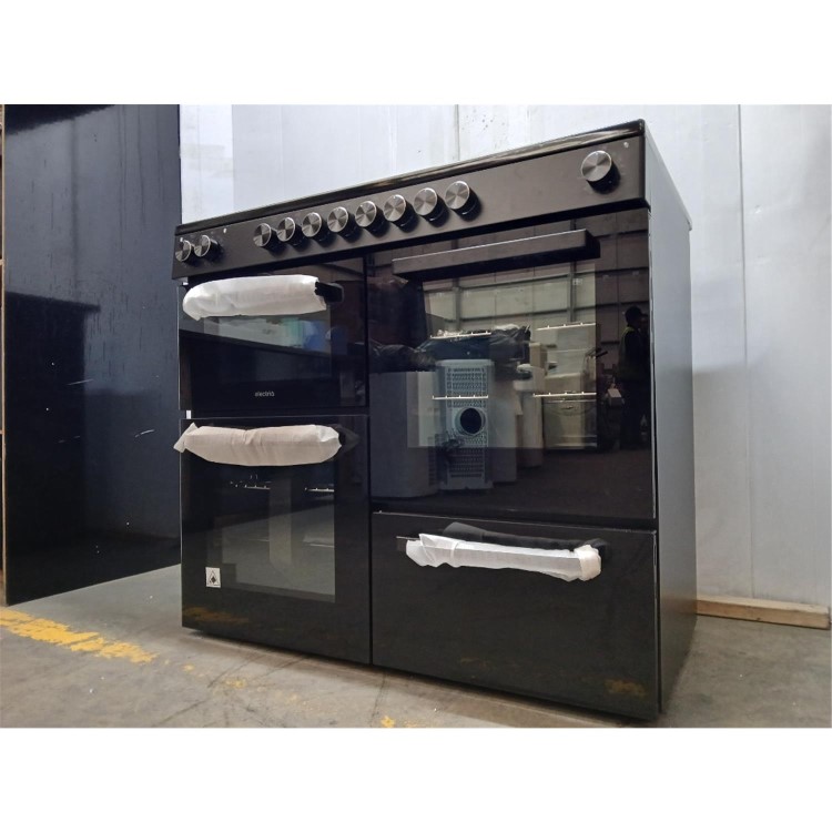 GRADE A2 - electriQ 100cm Dual Fuel Range Cooker - Black
