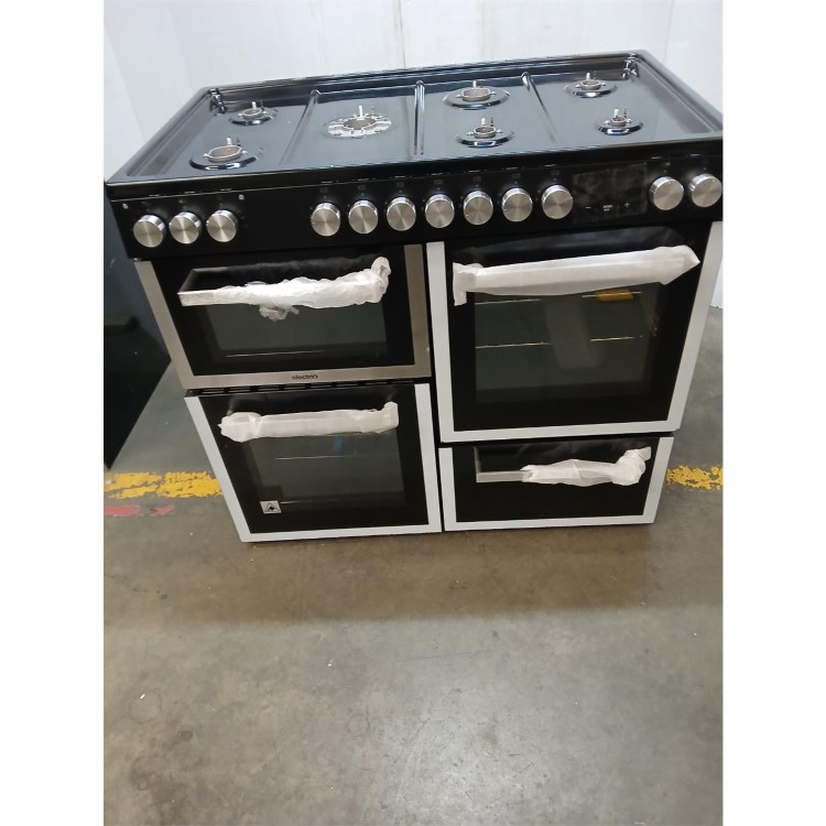 GRADE A2 - electriQ 100cm Dual Fuel Range Cooker - Stainless Steel