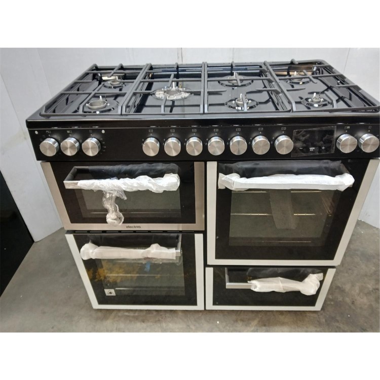 GRADE A2 - electriQ 100cm Dual Fuel Range Cooker - Stainless Steel