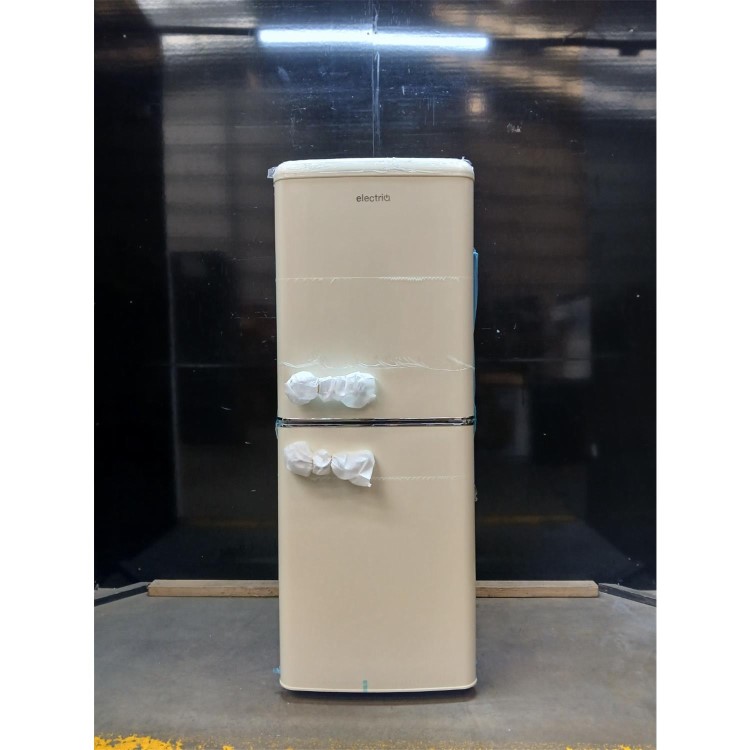 GRADE A2 - electriQ 153 Litre 60/40 Retro Freestanding Fridge Freezer - Cream Total No Frost