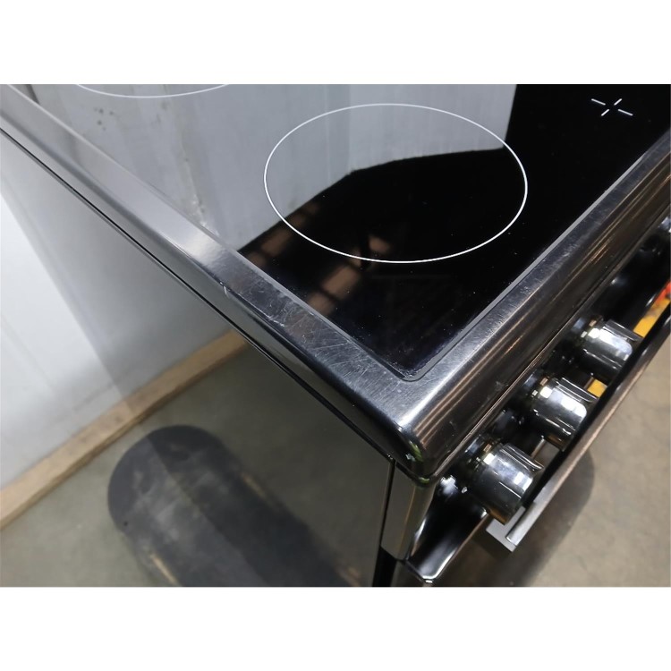 Refurbished electriQ 60cm Single Oven Cooker with Ceramic Hob - Black