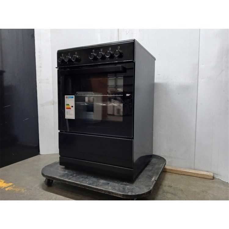 Refurbished electriQ 60cm Single Oven Cooker with Ceramic Hob - Black