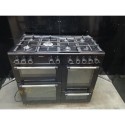 79135180/1/EQRANGE100GASBLACK Refurbished 100cm Quad Cavity Gas Range Cooker Black