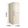 electriQ 153 Litre 60/40 Retro Freestanding Fridge Freezer - Cream Total No Frost