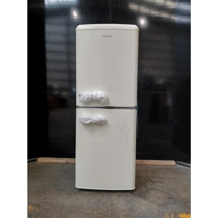 Refurbished electriQ 153 Litre 60/40 Retro Freestanding Fridge Freezer - Cream Total No Frost