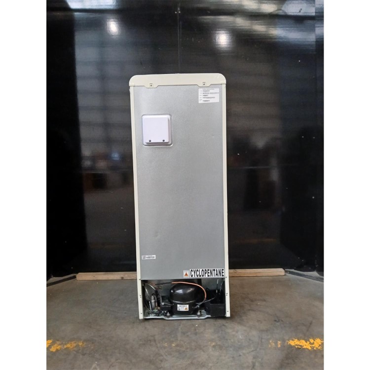 Refurbished electriQ 153 Litre 60/40 Retro Freestanding Fridge Freezer - Cream Total No Frost