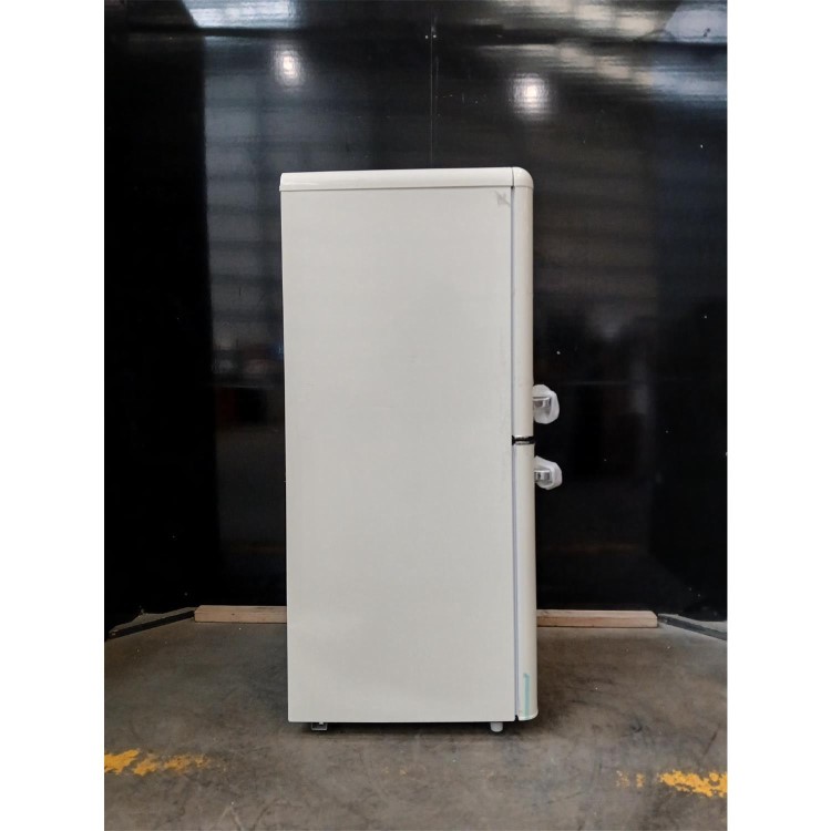 Refurbished electriQ 153 Litre 60/40 Retro Freestanding Fridge Freezer - Cream Total No Frost
