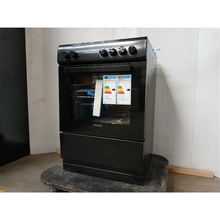 GRADE A2 - electriQ 60cm Dual Fuel Cooker - Black