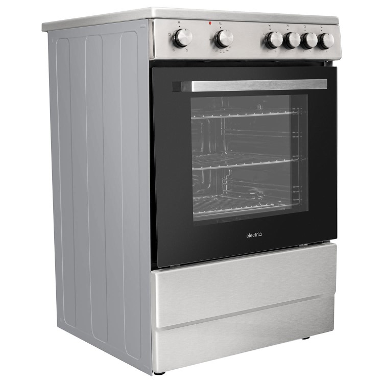 Refurbished electriQ 60cm Ceramic Single Cavity Cooker - Stainless Steel