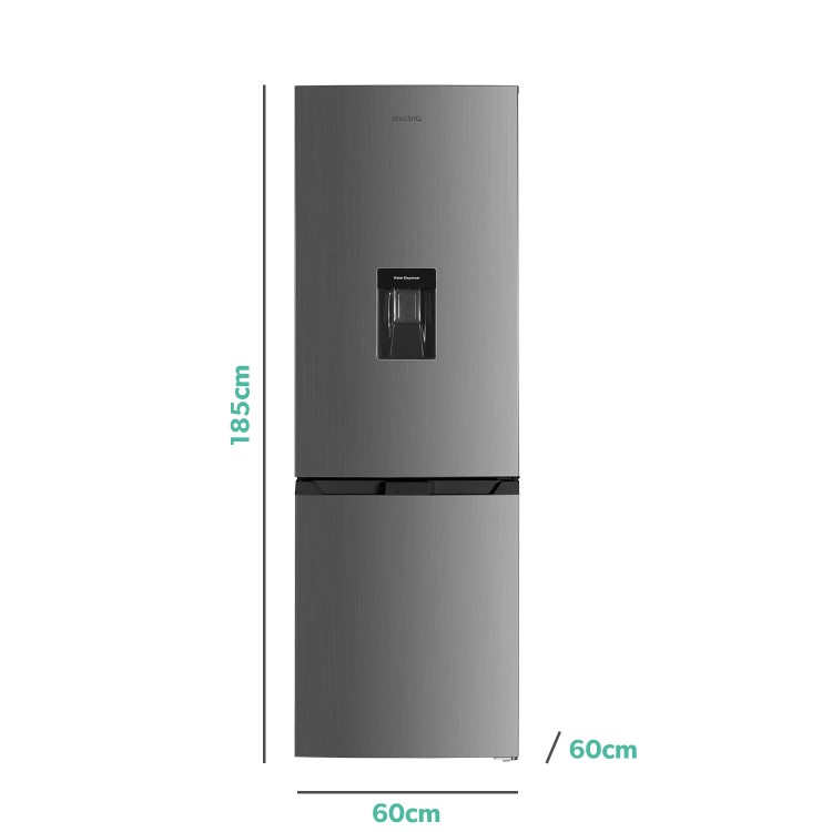 electriQ 291 Litre 60/40 Freestanding Fridge Freezer - Total No Frost in Stainless Steel