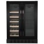 Refurbished electriQ Double Door Dual Zone Wine and Drinks Cooler - Black Glass
