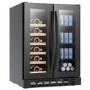 Refurbished electriQ Double Door Dual Zone Wine and Drinks Cooler - Black Glass