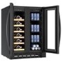 Refurbished electriQ Double Door Dual Zone Wine and Drinks Cooler - Black Glass