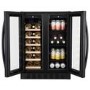 Refurbished electriQ Double Door Dual Zone Wine and Drinks Cooler - Black Glass