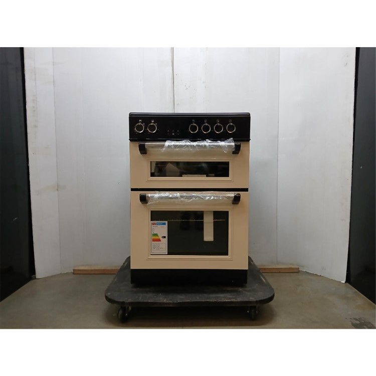 Refurbished electriQ 60cm Double Oven Electric Cooker - Cream