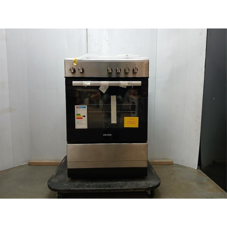 GRADE A2 - electriQ 60cm Dual Fuel Single Oven Cooker - Stainless Steel