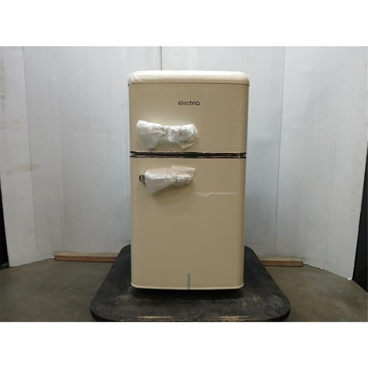 GRADE A2 - electriQ 80 Litre 70/30 Retro Freestanding Fridge Freezer – Cream