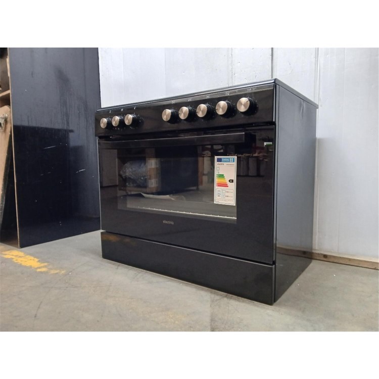 GRADE A3 - electriQ 90cm Single Cavity Induction Range Cooker - Black