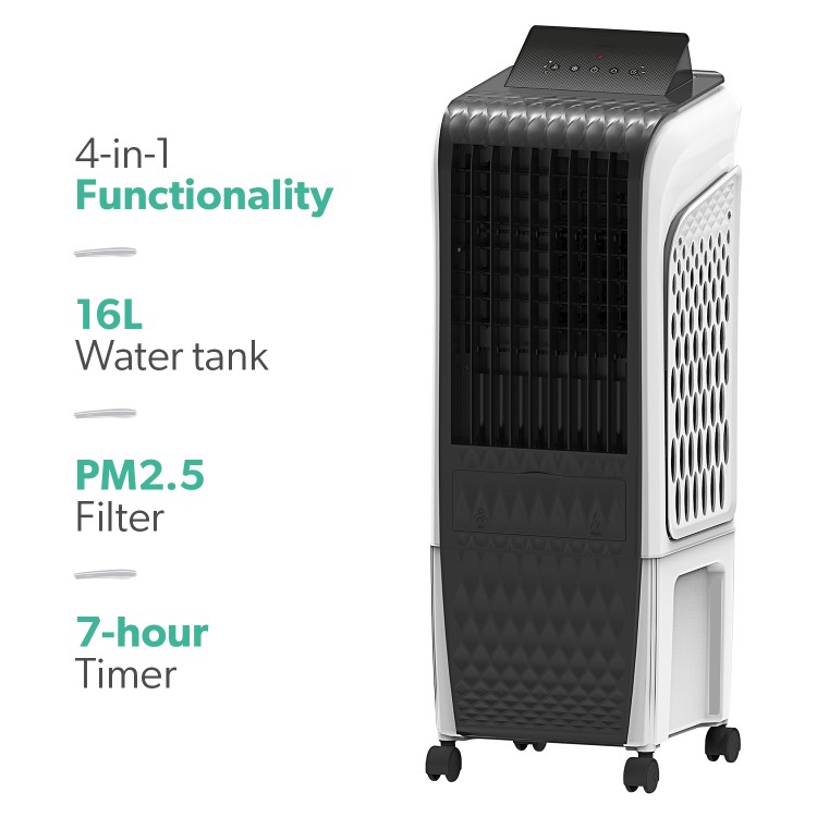 Refurbished electriQ 15L Portable Evaporative Air Cooler Air Purifier with anti-Bacterial Ioniser and Humidifier