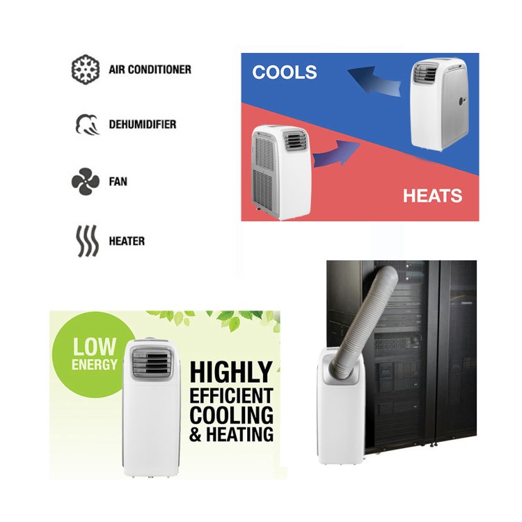 GRADE A2 - AirFlex 14000 BTU 4kW Portable Air Conditioner with Heat Pump for Rooms up to 38 sq mtrs