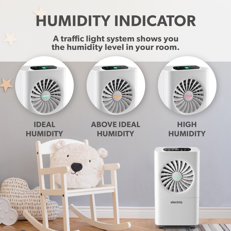 Refurbished electriQ 10 Litre Dehumidifier with Humidistat Laundry Mode and Odour Filter