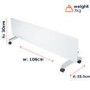 Refurbished - electriQ 750W Smart Designer Slim Glass Panel Heater - Wall Mountable & Bathroom Safe - White
