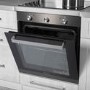 Refurbished electriQ EQBIOLG1DARKINOX 60cm Single Built In Fan Assisted Electric Oven Black