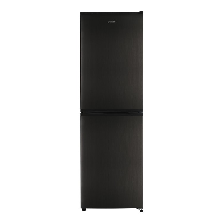 GRADE A2 - electriQ 253 Litre 50/50 Freestanding Fridge Freezer - Dark Inox