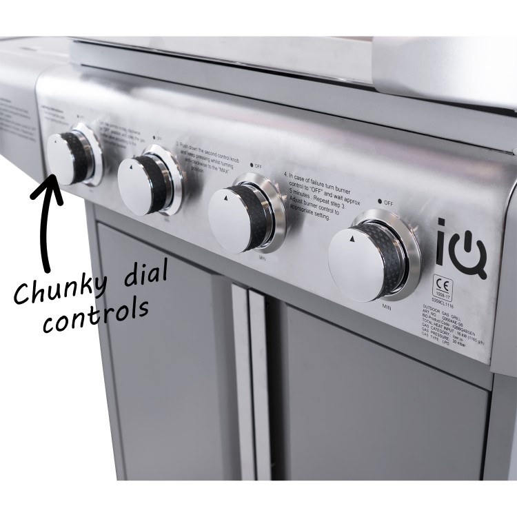 GRADE A2 - The Kentucky Premium 4 Burner Gas BBQ in Silver
