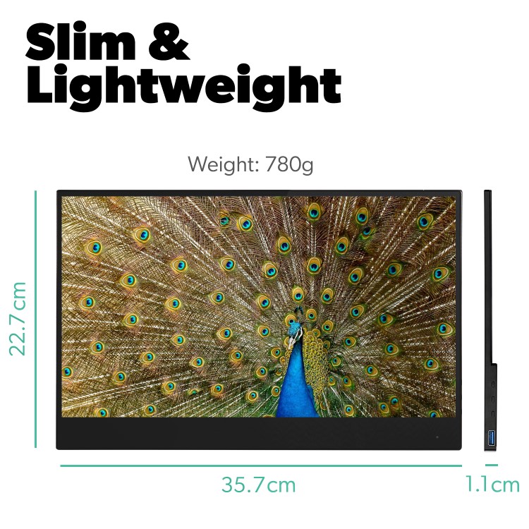 GRADE A2 - electriQ 15.6" IPS UHD 4K Touch Screen USB-C Portable Monitor