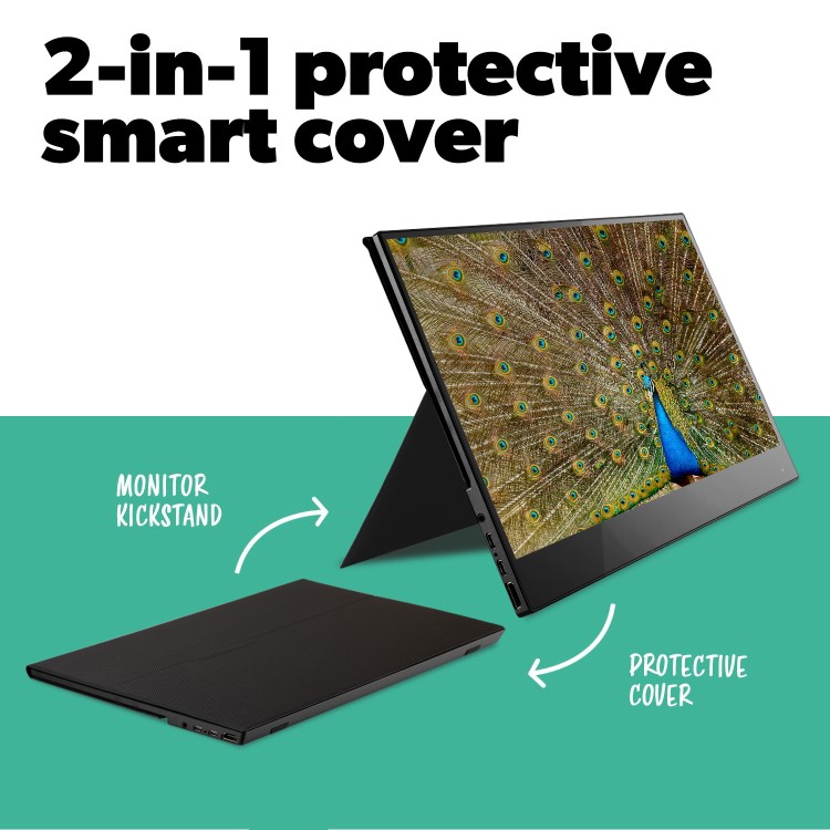 GRADE A2 - electriQ 15.6" IPS UHD 4K Touch Screen USB-C Portable Monitor