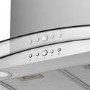 Refurbished electriQ eiQCURVISL90SS 90cm Curved Glass Island Cooker Hood Stainless Steel
